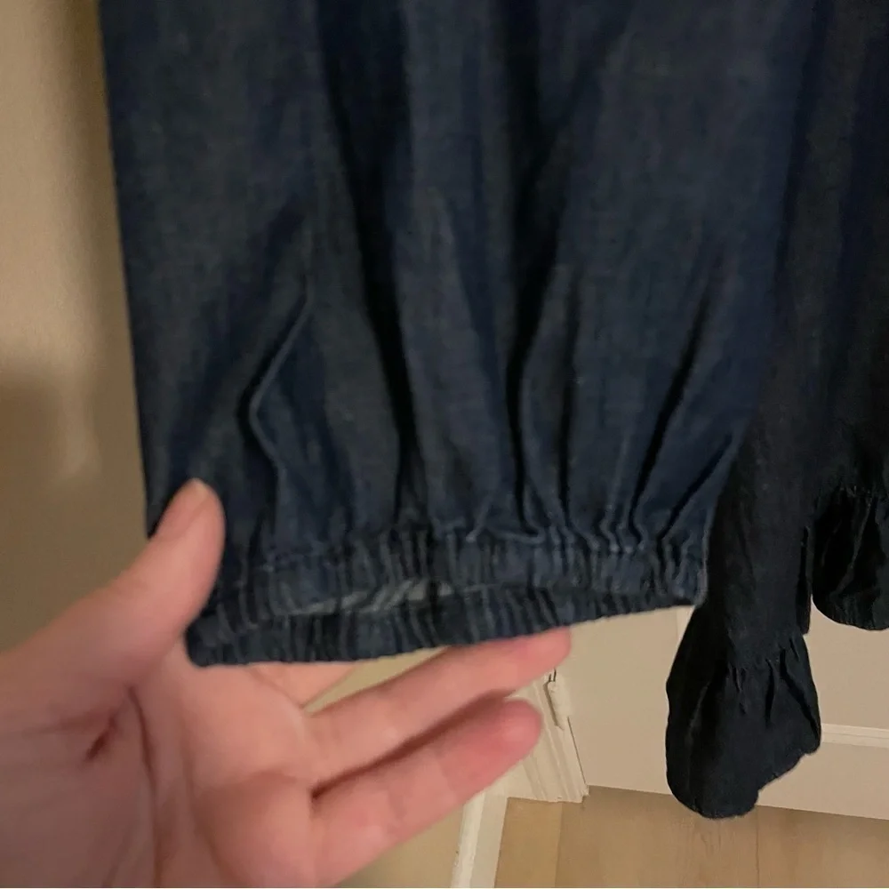 NWT Draper James Chambray Popover Dress Dark Wash Style DRD0582 Blue Size XXL